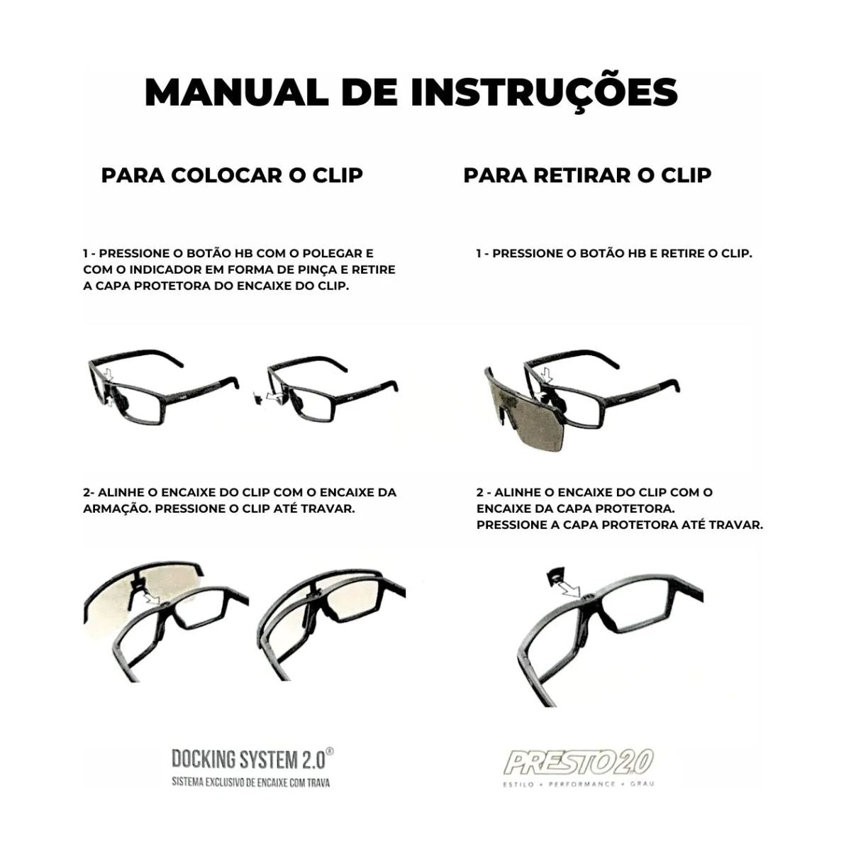 Óculos Ciclismo com Clip HB Presto 2 Blue